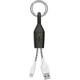 Belkin MIXIT Lightning-USB Clip adat/töltőkábel-kulcstartó fekete  (F8J173bt06INBLK) (F8J173bt06INBLK) - Adatkábel
