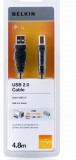 Belkin USB 2.0 A - USB 2.0 B, 4.8m USB kábel 4,8 M USB A USB B Szürke