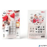 . Bélyegző, kirakós, 10 motívummal, 'Nio Szerelem', fehér ház, fekete párnával