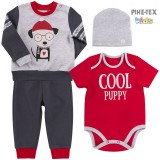 Bembi 4 részes szett piros, kutyás, Cool Puppy (KP204)