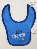 Bembi csecsemő előke kék,bon apetit felirattal (SL10)