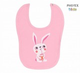 Bembi csecsemő előke rózsaszín,nyuszi mintával (SL9)