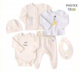 Bembi Díszdobozos újszülött 6 részes szett bézs,fehér,nyuszis mintával (KP259)