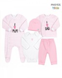 Bembi Díszdobozos újszülött kislány 5 részes szett rózsaszín (KP250)