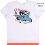 Bembi fehér, fiú póló, vintage hot road felirattal (FB696)