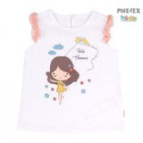 Bembi fehér, nyári kislány póló, hello summer felirattal (FB722)