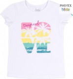 Bembi fehér, nyári kislány póló, tropical felirattal (FB718)