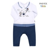 Bembi kisfiú fehér-sötétkék kezeslábas (KB132)