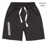 Bembi kisfiú sötétszürke rövidnadrág, oldalán nyomott mintával (SHR590)