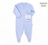 Bembi kisfiú világoskék rugdalózó,macis mintával-felirattal (KB77)