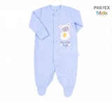 Bembi, kisfiú világoskék rugdalózó,macis mintával, my little angel felirattal (KB122)