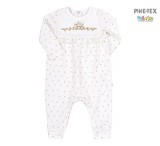 Bembi kislány fehér rugdalózó,csillogós mintával (KB161)