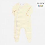 Bembi kislány fehér-sárga rugdalózó,kicsi szívecskés mintával (KB178)