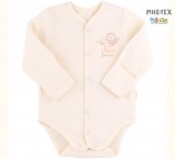 Bembi kislány hosszú ujjú sárga body,bagoly mintával,best friends forever felirattal (BD127)