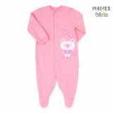 Bembi kislány rózsaszín rugdalózó,macis mintával-felirattal (KB77)