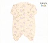 Bembi kislány sárga rugdalózó,felhő mintával (KB4)