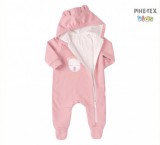 Bembi mályva kislány rugdalózó kapucnival,macis mintával (KB174)