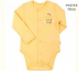 Bembi sárga, hosszú ujjú body, my sweet little angel felirattal (BD59a)