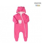 Bembi sötét rózsaszín kislány rugdalózó kapucnival,macis mintával (KB174)