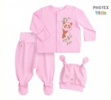 Bembi újszülött 3 részes szett rózsaszín,panda mintával (KP214)