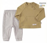 Bembi újszülött kisfiú 2 részes szett khaki-szürke (KS672)