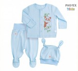 Bembi újszülött kisfiú 3 részes szett kék,pandás mintával(KP214)