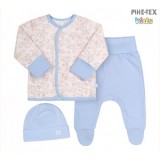 Bembi újszülött kisfiú 3 részes szett világoskék,felhős mintával (KP209)