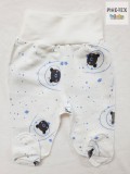 Bembi újszülött kisfiú fehér-kék rugdalózó nadrág,macis mintával (PZ13)