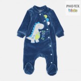 Bembi újszülött kisfiú sötét kék rugdalózó,dínós mintával (KB148)