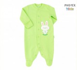 Bembi újszülött kisfiú zöld rugdalózó,nyuszis mintával (KB122)