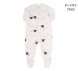 Bembi újszülött kisifú fehér-kék rugdalózó,macis mintával (KB77)