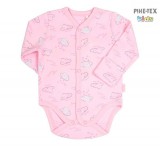 Bembi újszülött kislány rózsaszín body,felhő mintával (BD127)