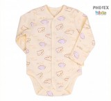 Bembi újszülött kislány sárga body,felhős mintával (BD127)