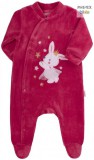 Bembi újszülött kislány sötét rózsaszín rugdalózó,nyuszis mintával (KB147)