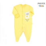 Bembi újszülött unisex sárga rugdalózó,macis mintával,my little angel felirattal (KB122)