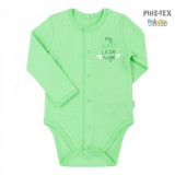 Bembi zöld, hosszú ujjú body, my sweet little angel felirattal (BD59a)