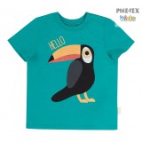 Bembi zöld, kisfiú póló, tukán mintával (FB691)