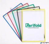 Bemutatótábla, acélkeretes, függő, A4, álló, fém fülecskével, DJOIS, vegyes