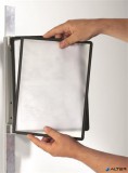 Bemutatótábla tartó, fali, mágneses, 5 db bemutatótáblával, DURABLE 'VARIO® 5 MAGNET', fekete