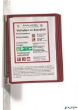 Bemutatótábla tartó, fali, mágneses, 5 db bemutatótáblával, DURABLE 'VARIO® 5 MAGNET', piros