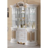 Ben Company BC Betty Day 3-üvegajtós tálalószekrény - fehér-arany