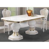 Ben Company BC Betty Day étkezőasztal 185x105 cm (+45 cm hosszabbítható) - fehér-arany