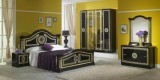 Ben Company BC Serena hálószoba - fekete-arany, 160x200 cm ággyal, 6-ajtós szekrénnyel