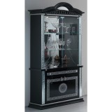 Ben Company BC Venus Day 2-üvegajtós tálalószekrény - fekete-ezüst