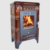 Bergen kerámia csempés kandalló, kávébarna (DOM-KAND-001)