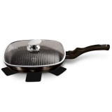 Berlinger Haus, BH/6612, Metallic Line, Shiny Black Edition, 28 cm, Tapadásmentes, Grill serpenyő fedővel