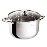 Berlinger Haus Blaumann Fazék üvegfedővel 20 cm 4,3 literes rozsdamentes Gourmet Line BL-3868