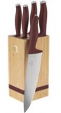 Berlinger Haus Leonardo Collection 6 részes rozsdamentes acél késkészlet szögletes bambusz késtartó állvánnyal BH-2972