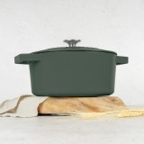 Berlinger Haus Matte Green Collection Ovális öntöttvas pecsenyesütő 4,65 L BH-6545