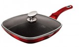 Berlinger Haus Metallic Black-Burgundy Line grill serpenyő márvány bevonattal, metál külső bevonattal, fedővel, 28 cm, fekete burgundy BH-6099